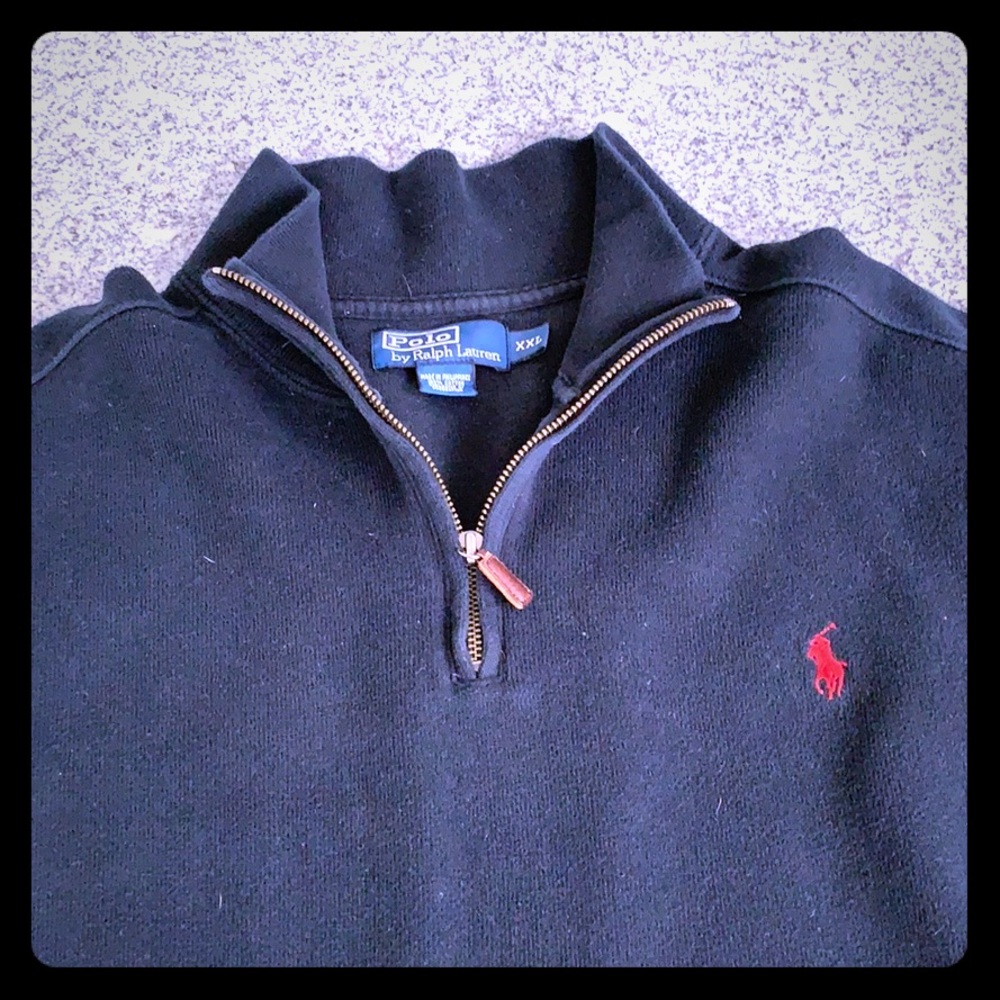 Men’s XXL Black Polo 3/4 zip sweater